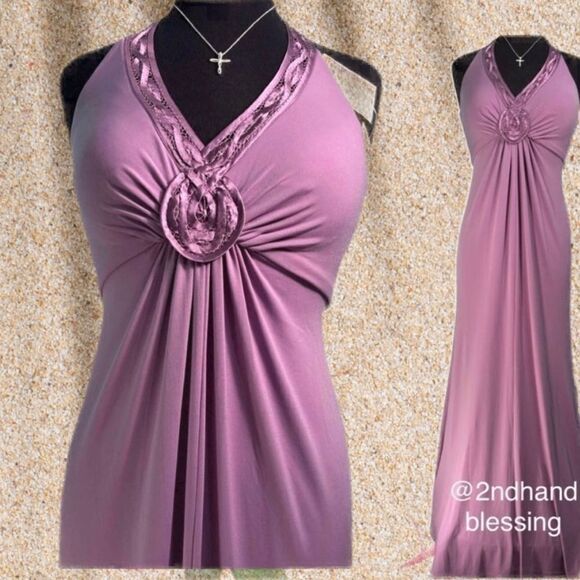 NWT David’s Bridal formal dress, bridesmaid, prom, wisteria/purple halt… - Picture 1 of 12